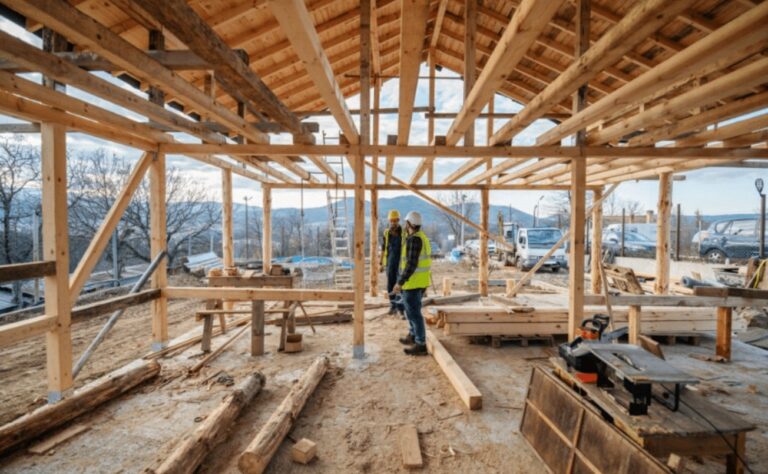 people working on a construction site