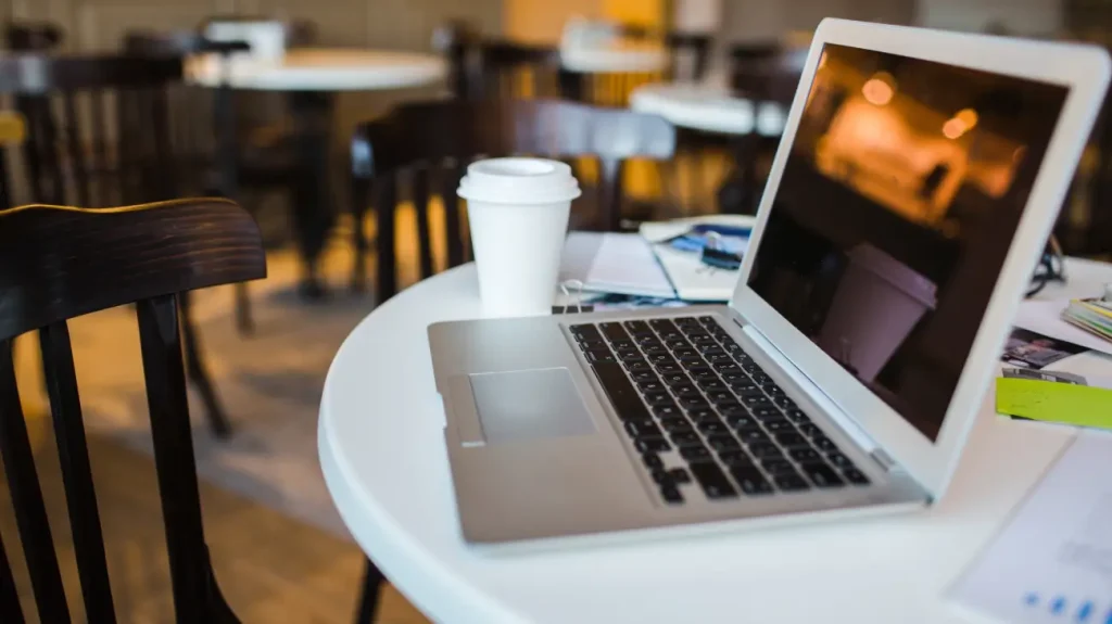 Laptop with Coffee