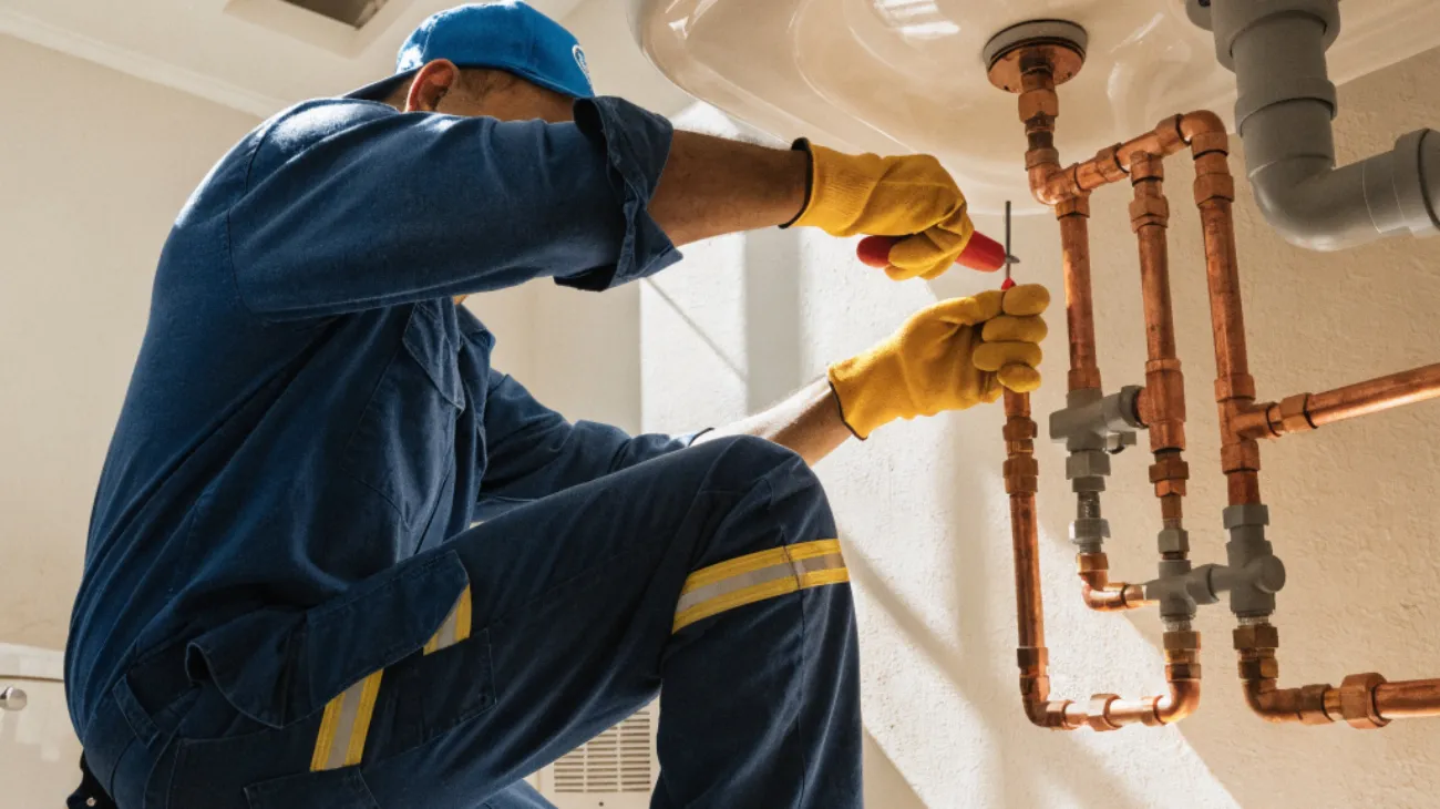 Plumber in service